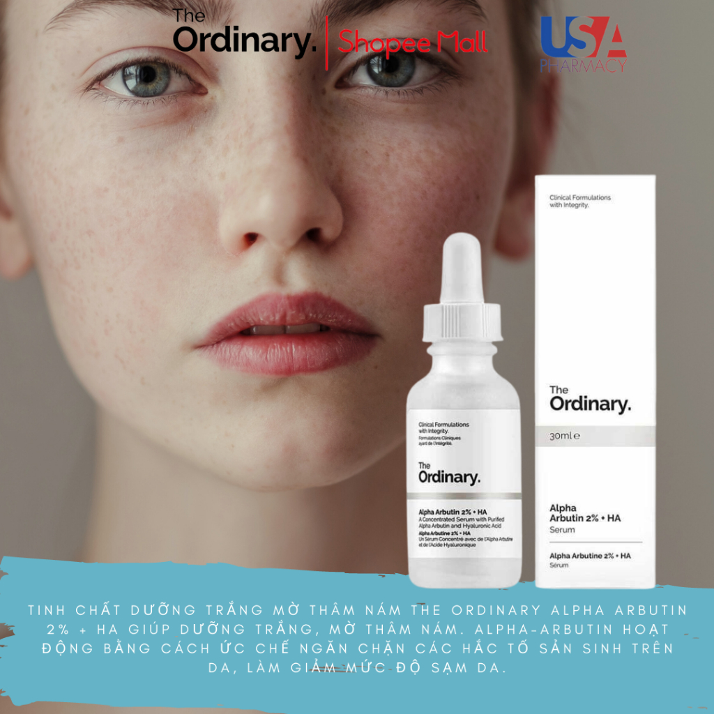 Serum Dưỡng Trắng Da Alpha Arbutin 2% + HA - The Ordinary 30ml Chính Hãng.