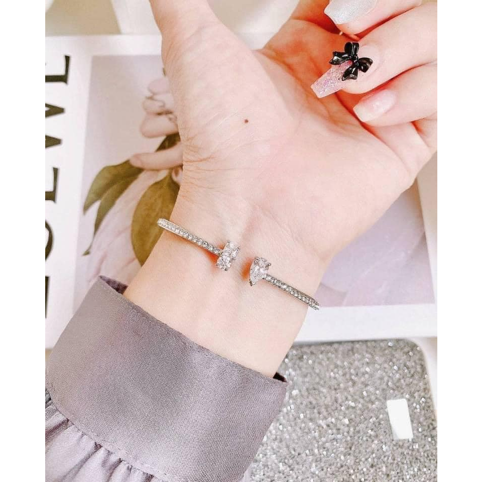 Vòng tay swarovski, lắc tay đá trắng swarovski cao cấp, sang trọng Fullbox_thien_nga_viet_nam