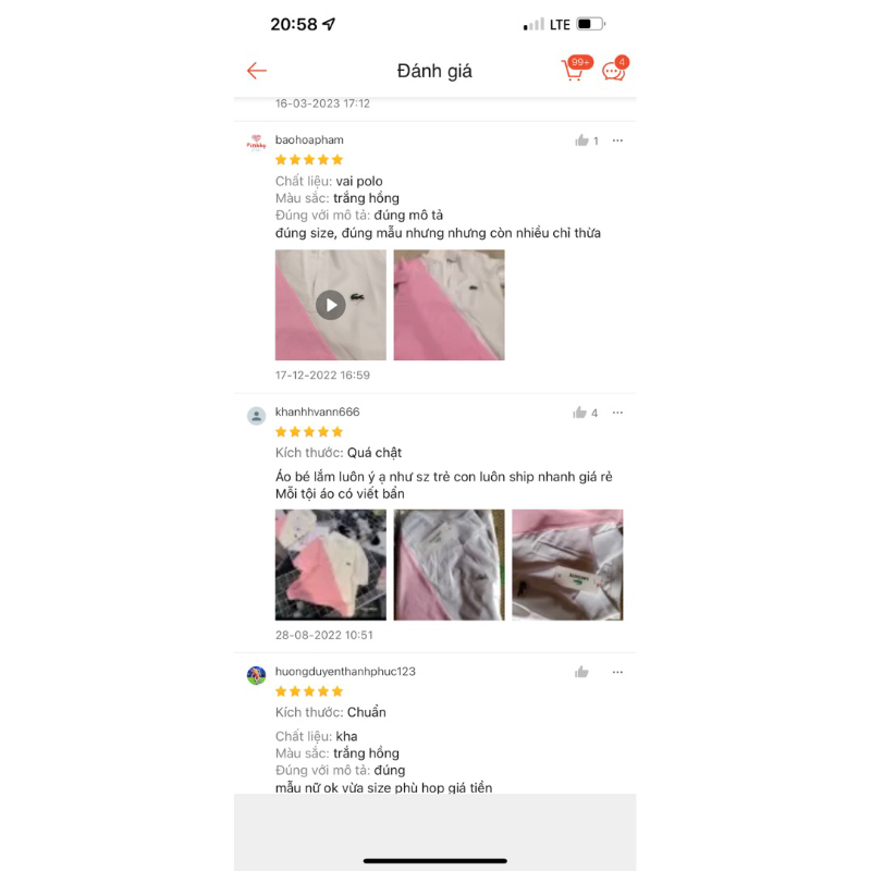 Áo POLO nữ cá sấu trắng- hồng Đủ size S M L XL