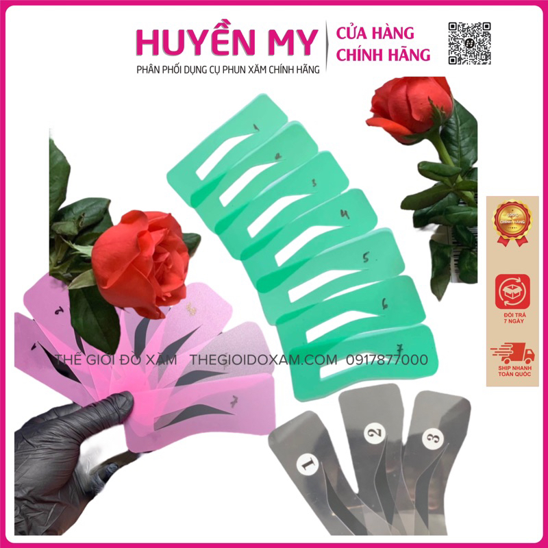 Khuôn vẽ mày xanh_Hồng 5 & 7 dáng