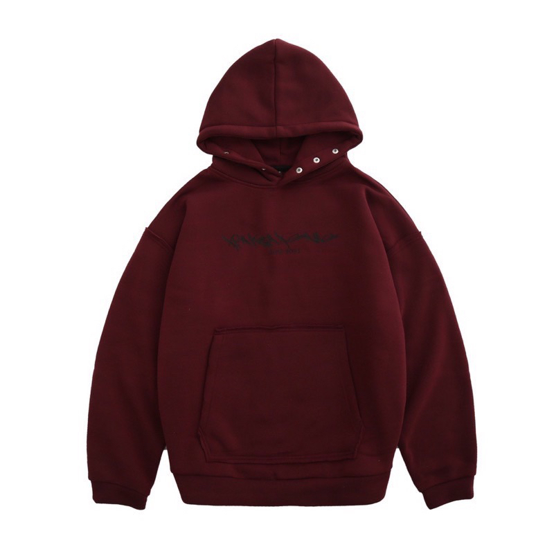 Áo Hoodie Cúc  Bấm Nỉ  Bông  In  Chữ Sine  2023 . Áo Hoodie  Cúc  Bấm  Nỉ  Bông  Form  Rộng Unisex