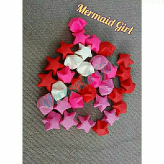 Set 100 sao giấy gấp sẵn màu gradient