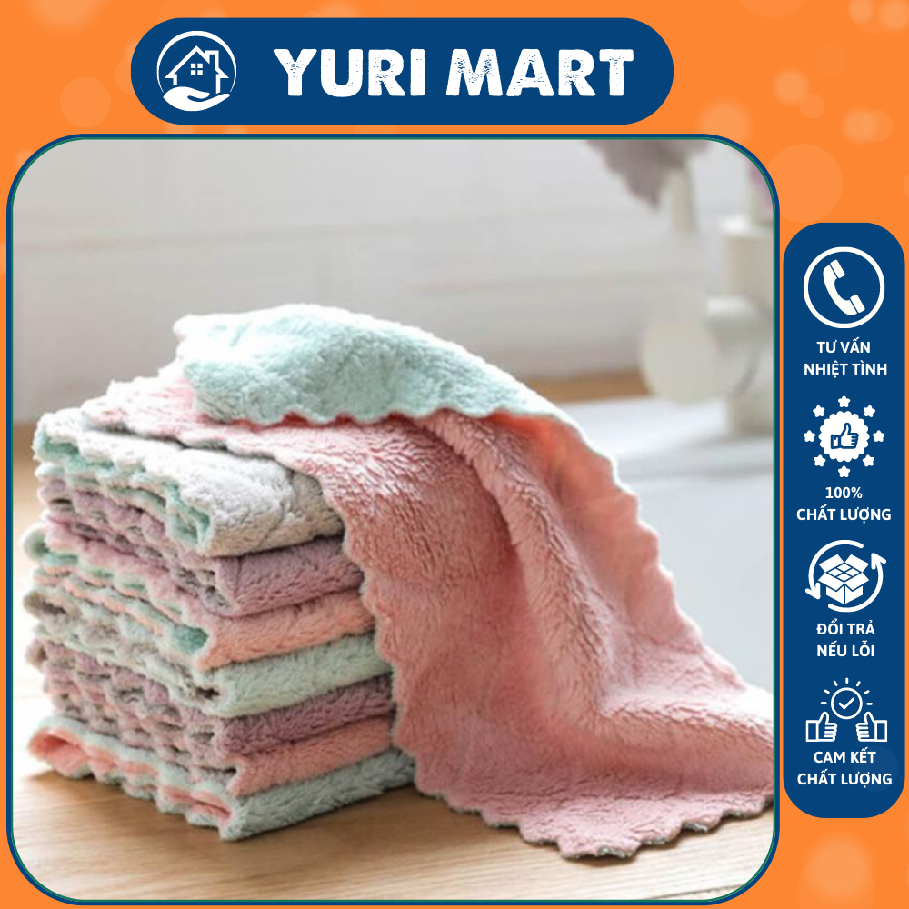 Khăn Lau Bếp Đa Năng Chống Dính Dầu Mỡ 2 Mặt Siêu Thấm Hút (15 X 26.5Cm)
