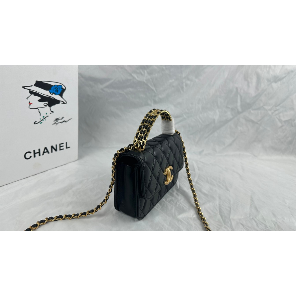 Túi xách tay nữ trang trí logo Channel cao cấp thiết kế sang trọng