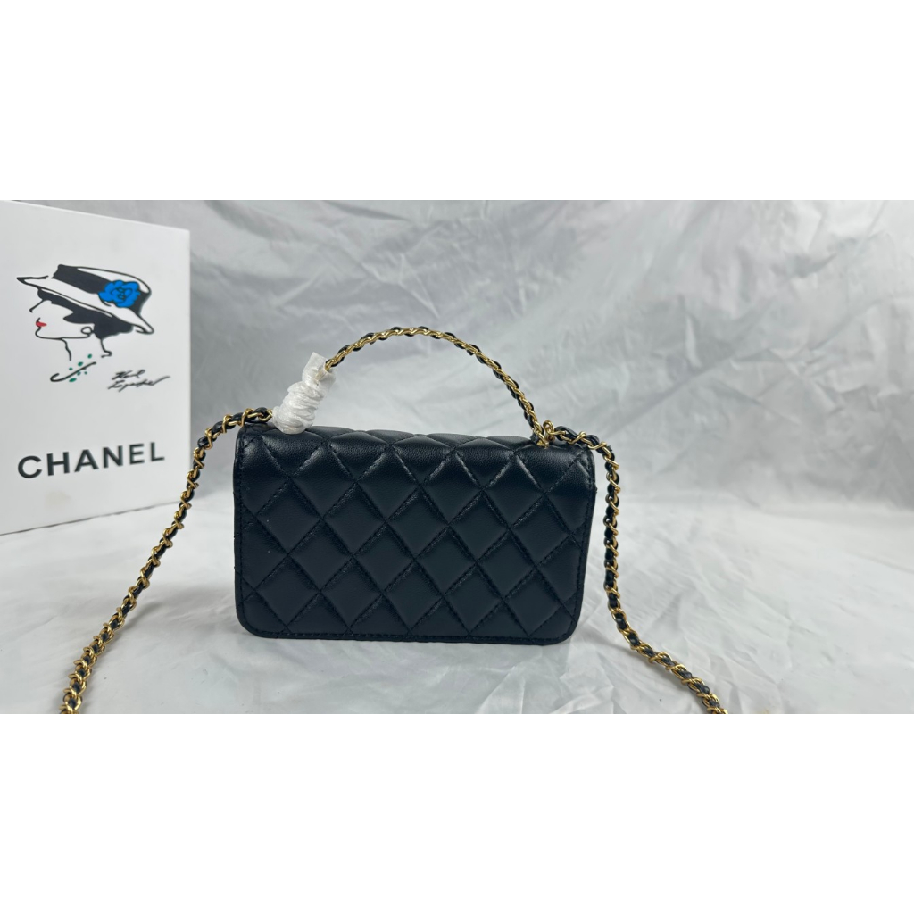 Túi xách tay nữ trang trí logo Channel cao cấp thiết kế sang trọng