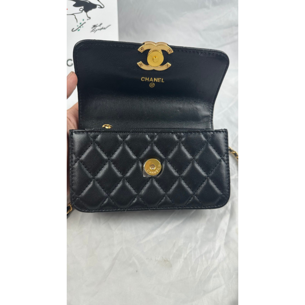 Túi xách tay nữ trang trí logo Channel cao cấp thiết kế sang trọng