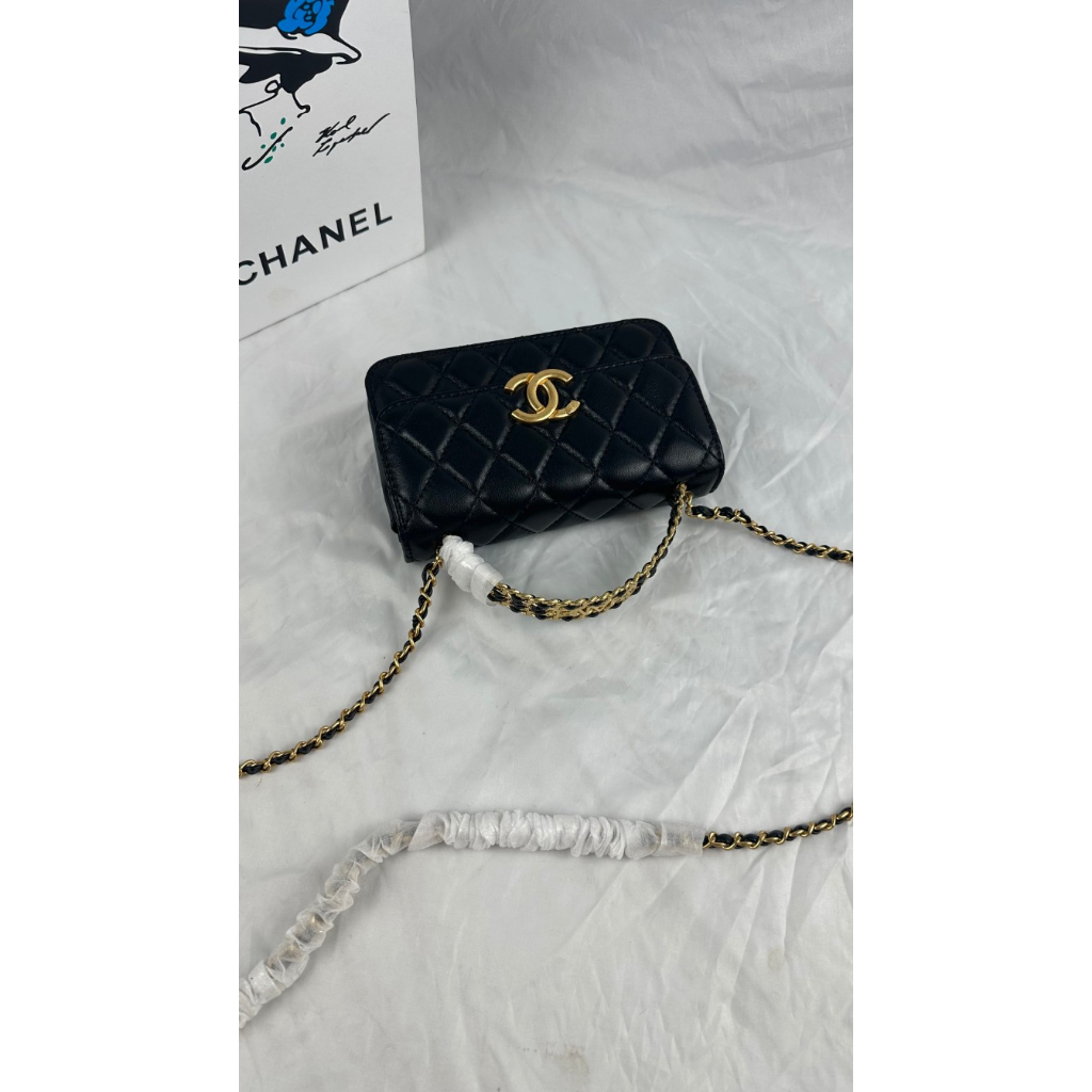 Túi xách tay nữ trang trí logo Channel cao cấp thiết kế sang trọng