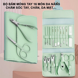 Bộ dụng cụ bấm móng -12/16 món dụng cụ làm đẹp bộ.cắt móng tay, làm nail, nặn mụn cao cấp