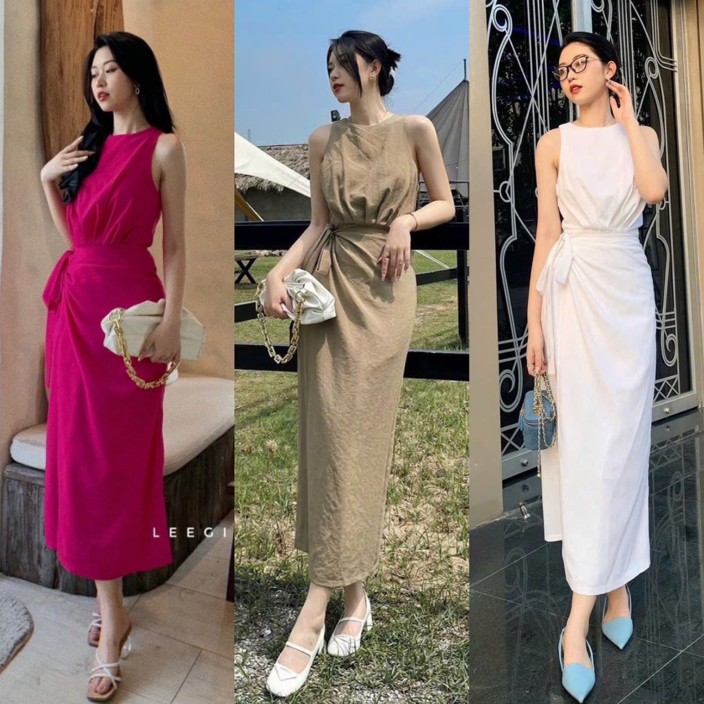 ĐẦM MIDI SÁT NÁCH NƠ EO