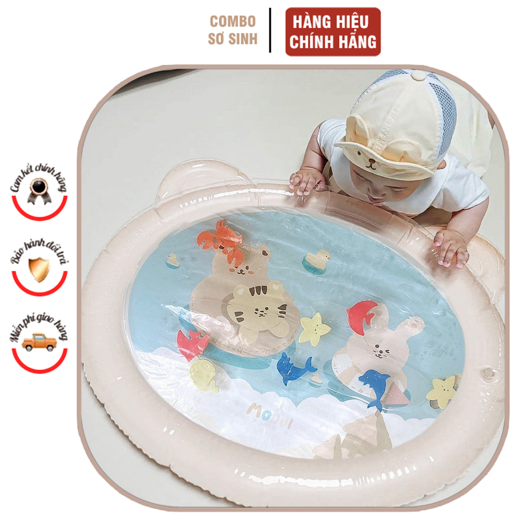 Thảm nước bơm hơi cho bé hình gấu Modui làm bằng PVC dành cho bé từ 3 tháng tuổi có thể gấp gọn mang đi du lịch