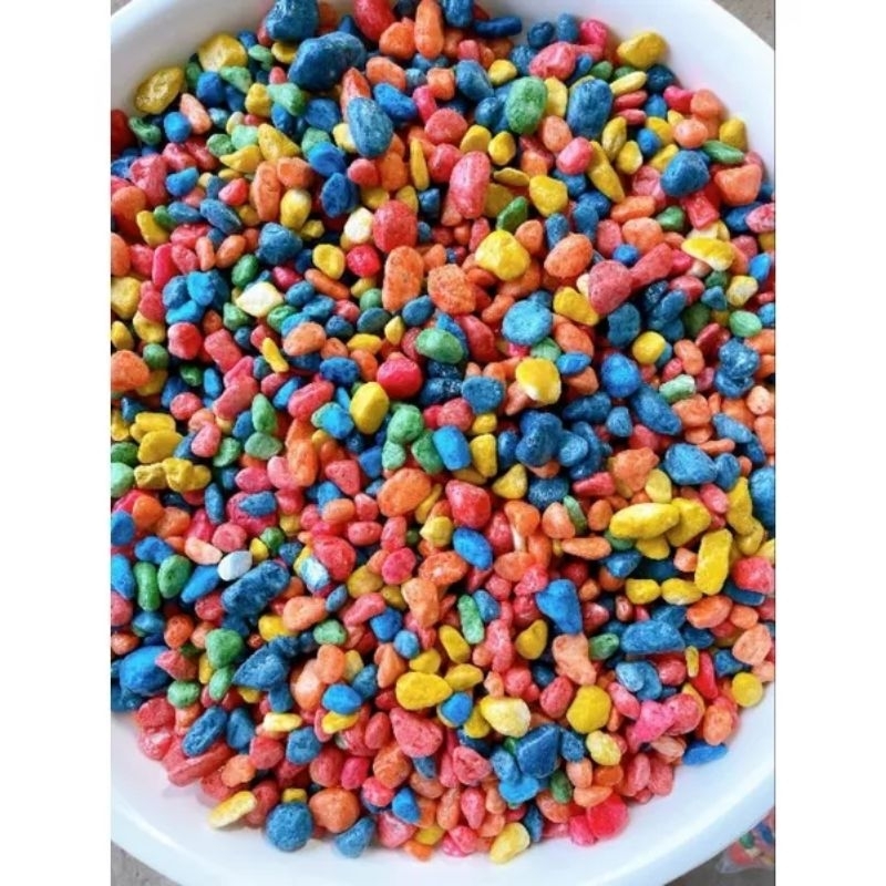1kg Sỏi sơn mix màu trang trí _ Đá màu rải mặt chậu, lót nền _ tráng trí khuân viên không phai