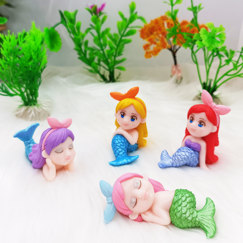 Tượng đặc PVC nàng tiên cá dễ thương cho các bạn trang trí tiểu cảnh, terrarium, DIY, Móc Khóa.
