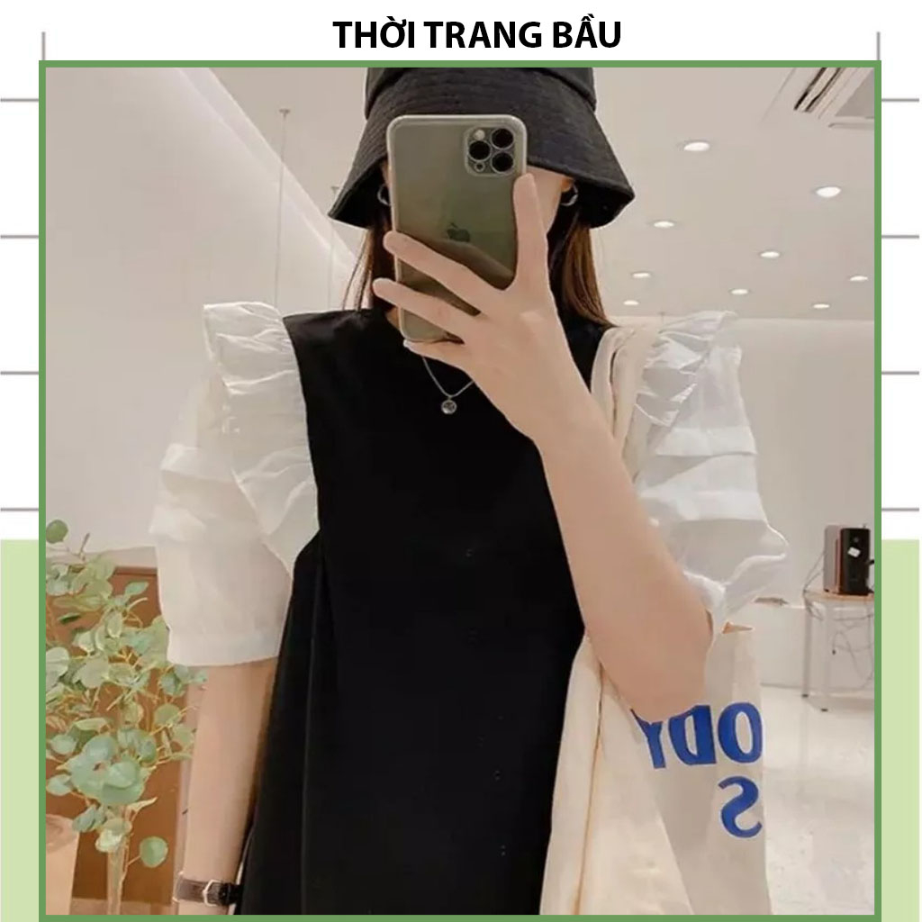 [V393] VÁY BẦU ĐẦM BẦU MÙA HÈ SIÊU XINH THIẾT KẾ THỜI TRANG BÁNH BÈO TIỂU THƯ COTTON SIÊU MỀM MÁT FREESIZE GIÁ RẺ
