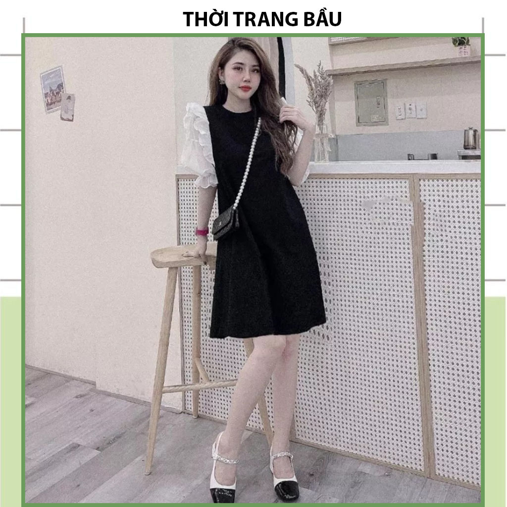 [V393] VÁY BẦU ĐẦM BẦU MÙA HÈ SIÊU XINH THIẾT KẾ THỜI TRANG BÁNH BÈO TIỂU THƯ COTTON SIÊU MỀM MÁT FREESIZE GIÁ RẺ