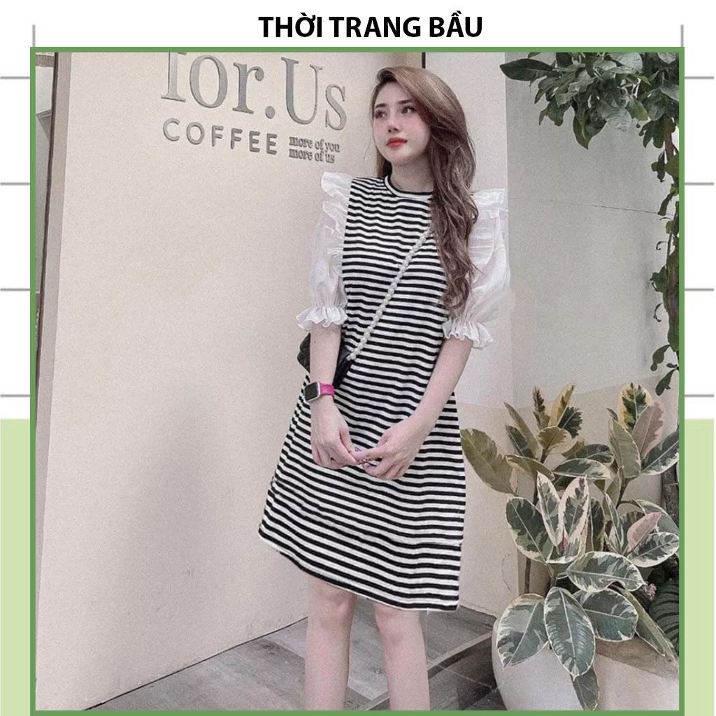 [V393] VÁY BẦU ĐẦM BẦU MÙA HÈ SIÊU XINH THIẾT KẾ THỜI TRANG BÁNH BÈO TIỂU THƯ COTTON SIÊU MỀM MÁT FREESIZE GIÁ RẺ