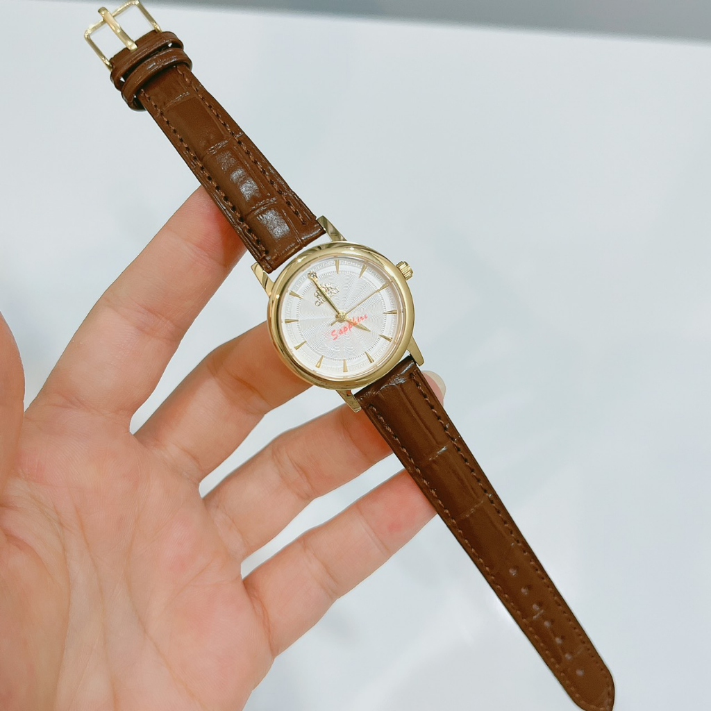 Đồng Hồ Nữ ORIENT  Dây Da, Size mặt 26mm, Kính sapphire chống trày ,máy pin,3kim, máy nhật, chống nước , Bảo Hành 12 t