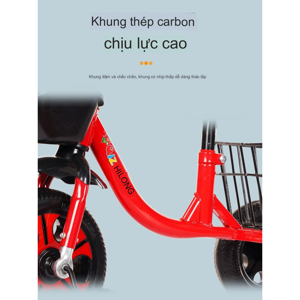 Xe đạp 3 bánh, xe đạp trẻ em có giỏ đựng đồ cao cấp dành cho bé từ 2-6 tuổi