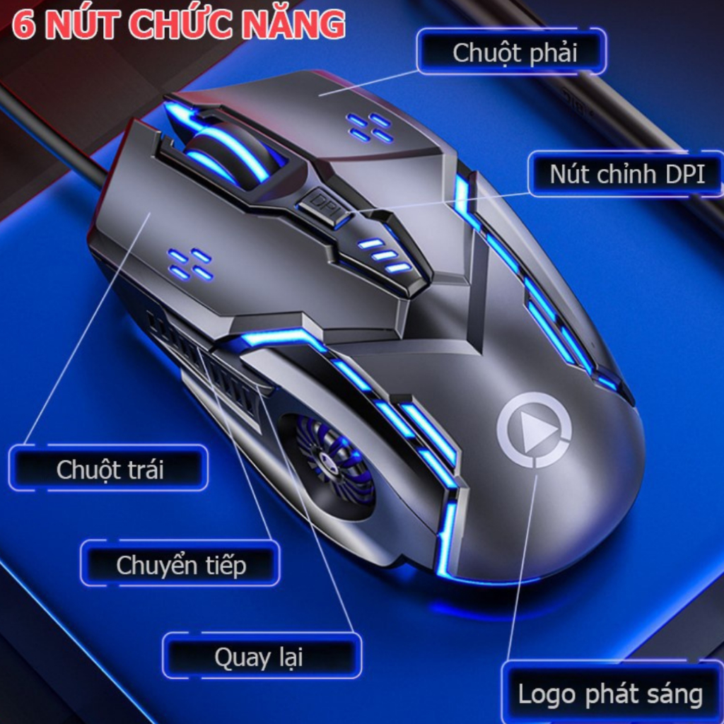 Chuột Máy Tính Chơi Game G5 6D LED 7 Màu Đẹp, DPI Khủng 3200, Chơi Game Làm Việc Văn Phòng Cực Tiện Dụng - Bh6th.