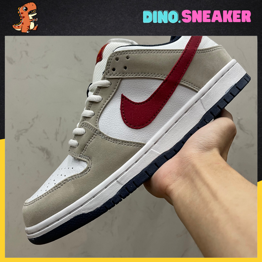 Giày SB Dunk Low Kasina, Nike SB Xám Móc Đỏ - Dino.Sneaker