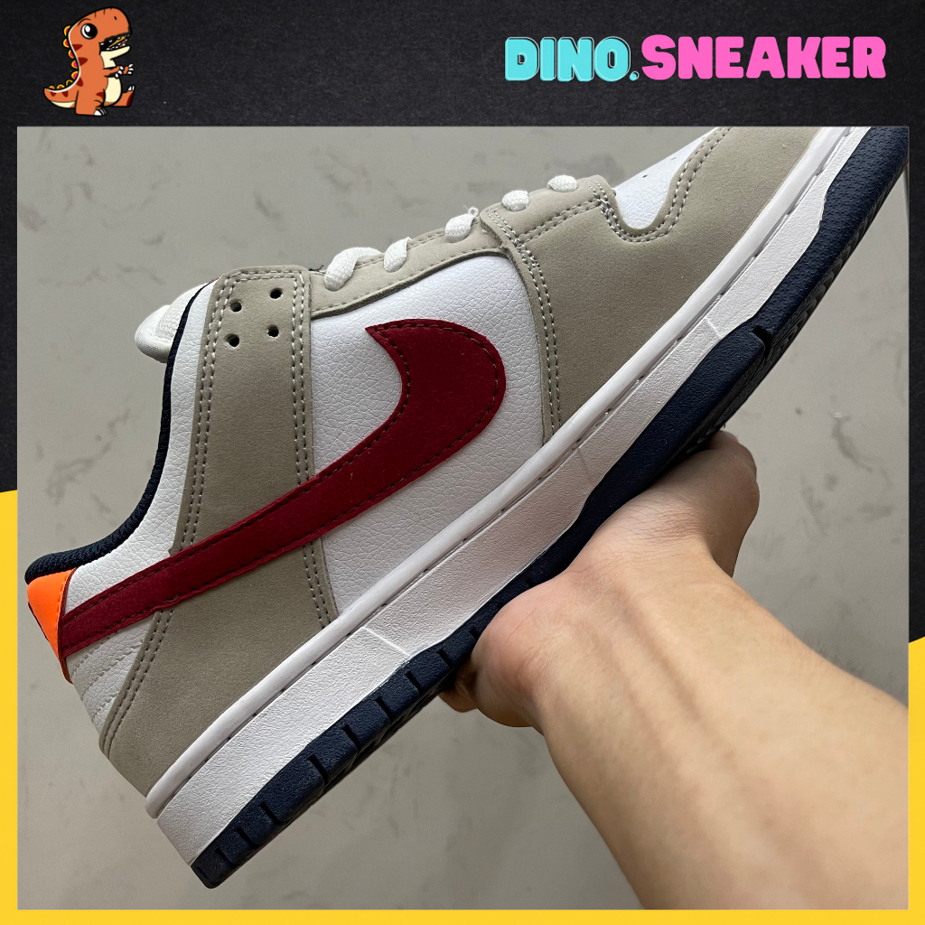 Giày SB Dunk Low Kasina, Nike SB Xám Móc Đỏ - Dino.Sneaker