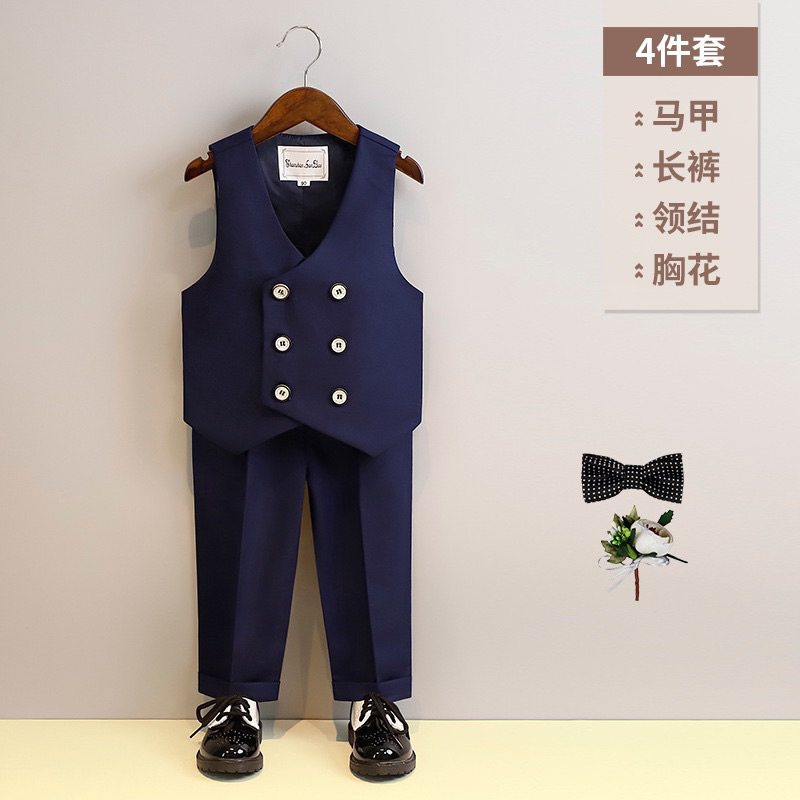 BỘ VEST BÉ TRAI HÀNG CAO CẤP TẶNG KÈM NƠ VÀ HOA CÀI