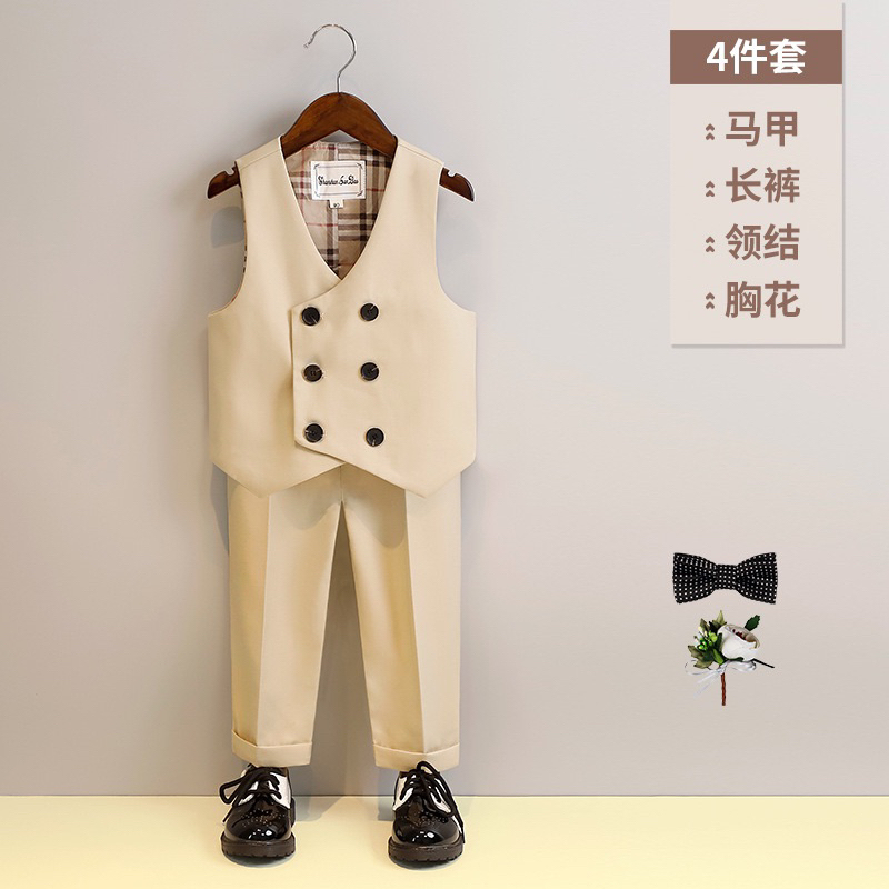 BỘ VEST BÉ TRAI HÀNG CAO CẤP TẶNG KÈM NƠ VÀ HOA CÀI