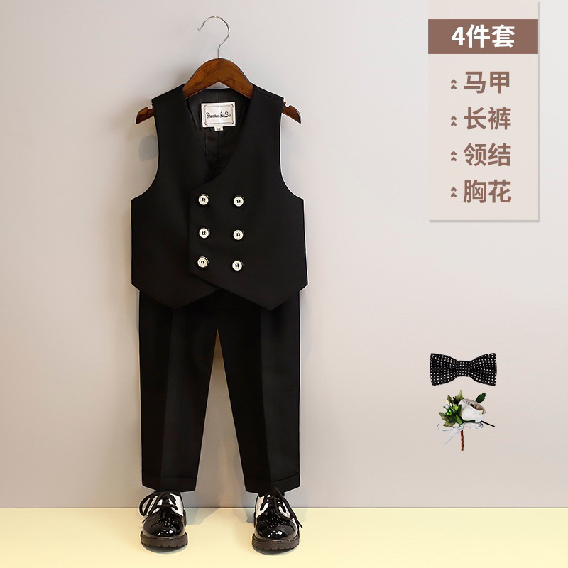 BỘ VEST BÉ TRAI HÀNG CAO CẤP TẶNG KÈM NƠ VÀ HOA CÀI