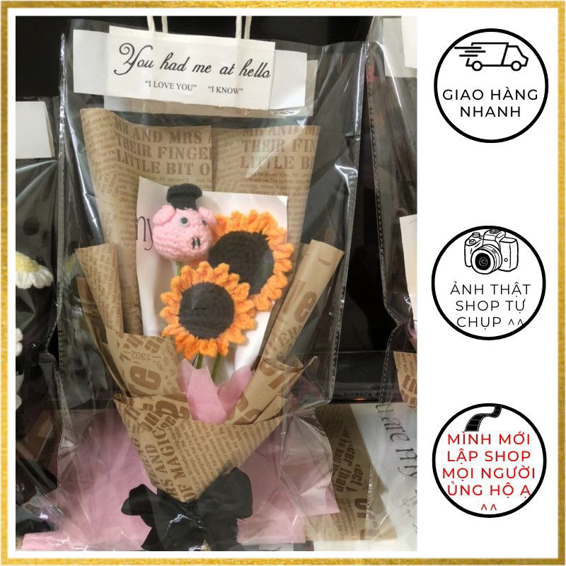 Bó hoa Hướng Dương Len Handmade🌺 siêu đẹp 🥳 Sét Hàng Như Hình