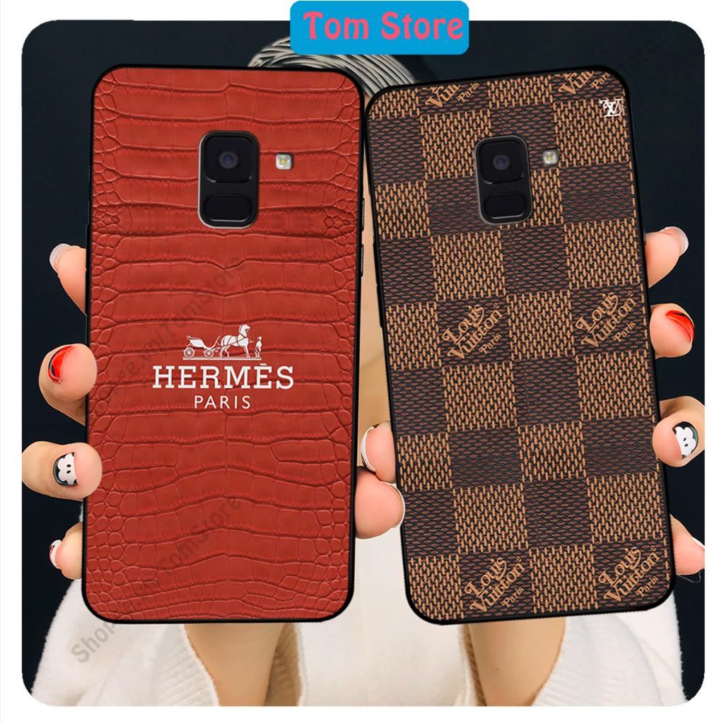 Ốp lưng Samsung A6 2018 / A6 Plus / A8 2018 / A8 Plus in họa tiết thường hiệu thời trang giả da,độc đáo, thời thượng