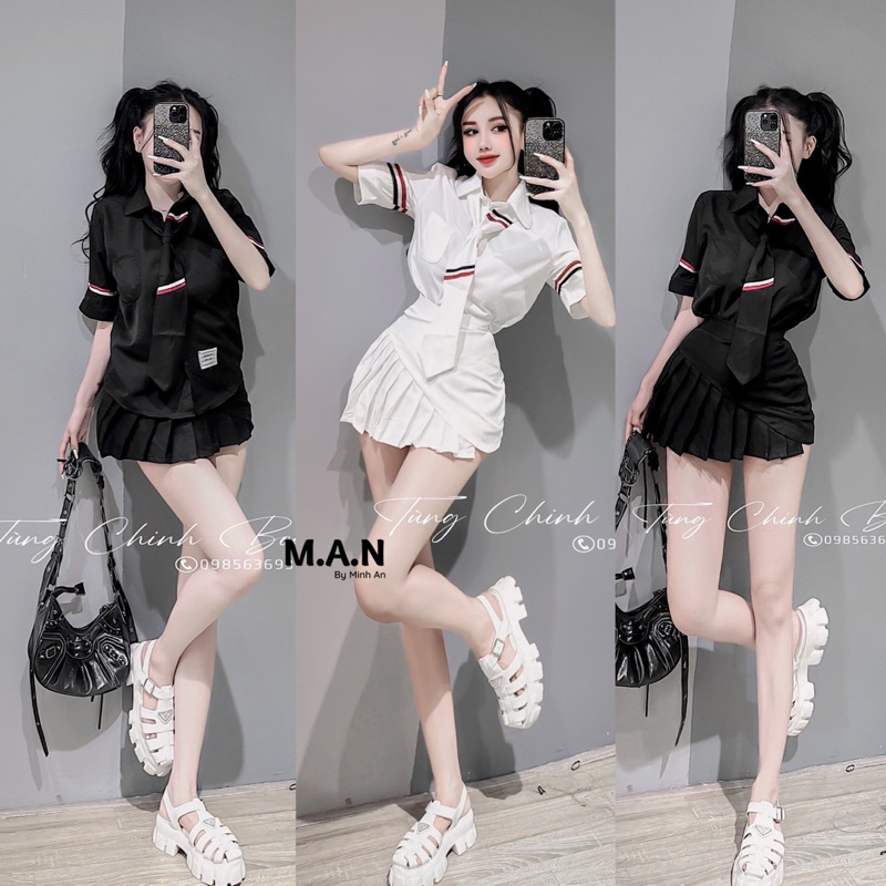 Set váy thome kèm cà vạt trẻ trung