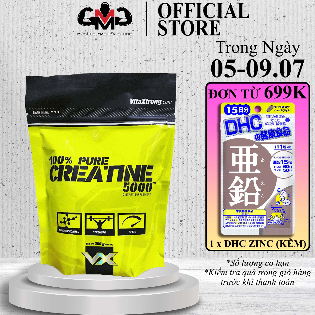 Thực Phẩm Bổ Sung Tăng Sức Mạnh và Cơ Nạc VitaXtrong 100% Creatine 5000 300g