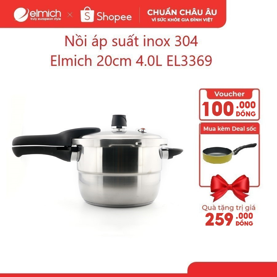 Nồi áp suất inox 304 Elmich 20cm 4.0L EL3369