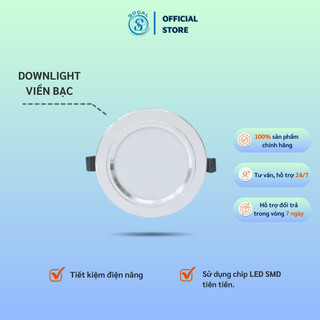 Đèn led âm trần vonta - downlight 3 chế độ màu viền bạc