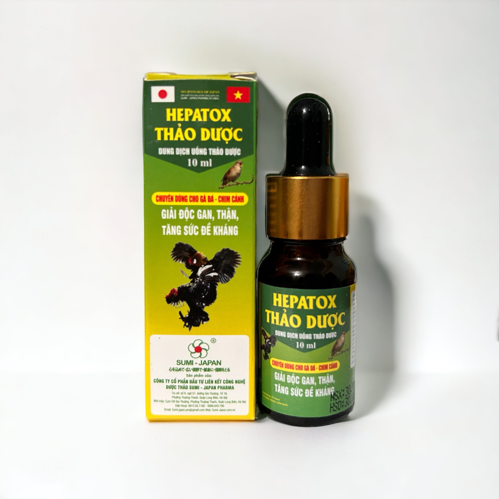 1 LỌ HEPATOX THẢO DƯỢC giải độc gan, thận -tăng đề kháng gà đá, chim cảnh