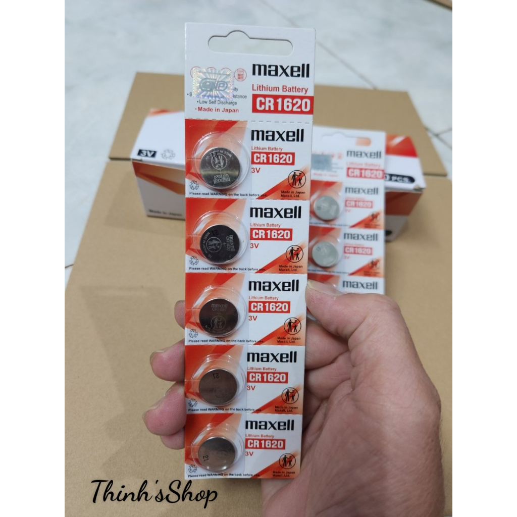 Pin Maxell Lithium CR1620 / CR 1620 Vỉ 5 Viên 3volt - Chính hãng Sản Xuất Nhật Bản
