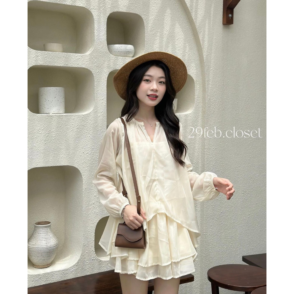 [Sẵn/Video] Set Bộ Nữ Bánh Bèo LyLy 3 Món Áo Voan Tơ Kèm Chân Váy Siêu Xinh