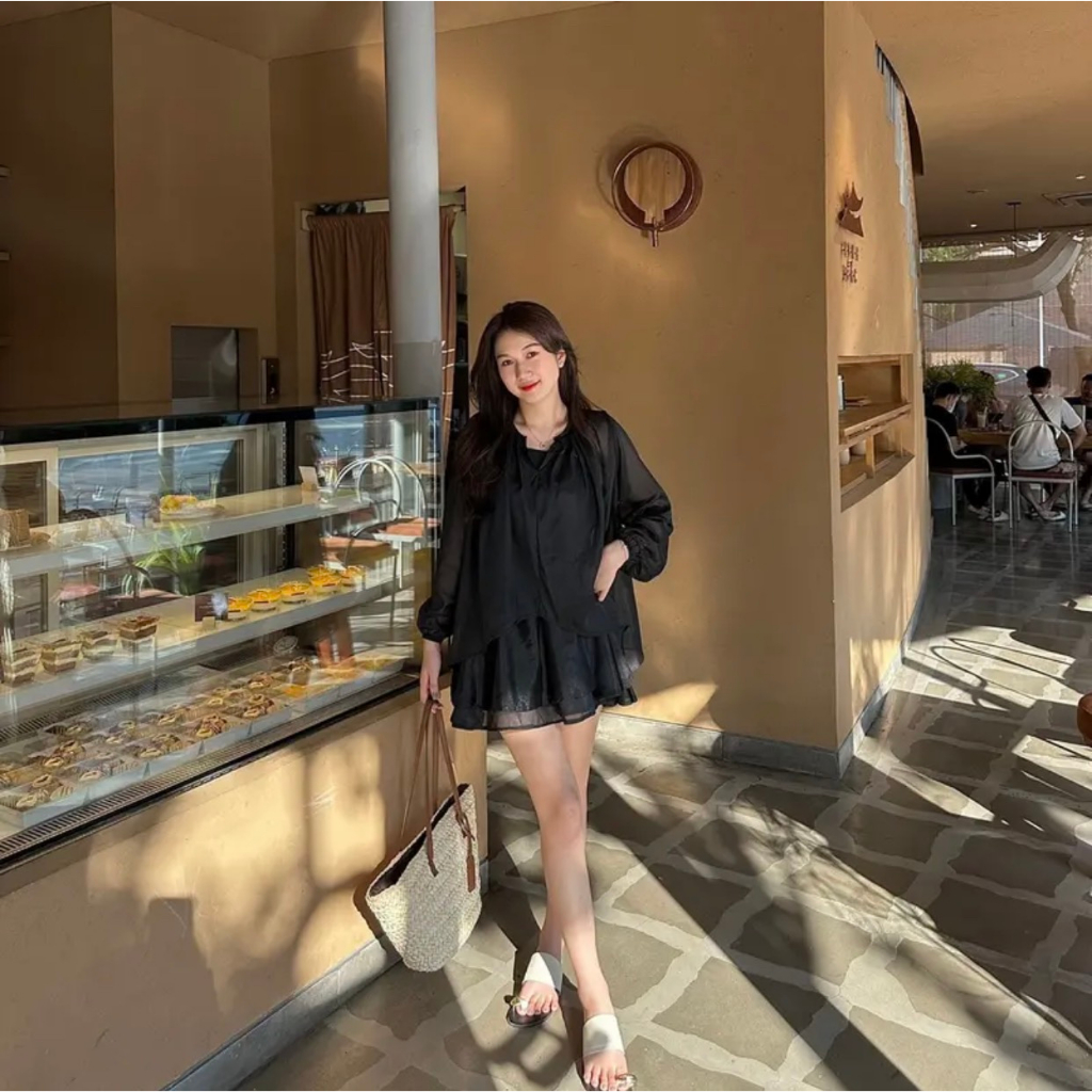 [Sẵn/Video] Set Bộ Nữ Bánh Bèo LyLy 3 Món Áo Voan Tơ Kèm Chân Váy Siêu Xinh