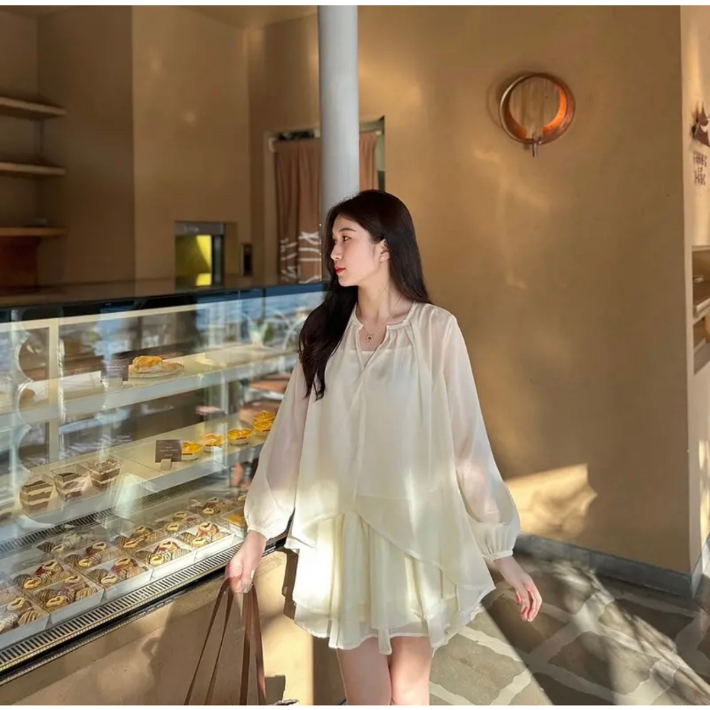 [Sẵn/Video] Set Bộ Nữ Bánh Bèo LyLy 3 Món Áo Voan Tơ Kèm Chân Váy Siêu Xinh