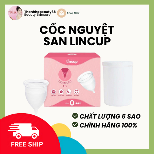 Cốc nguyệt san, cốc nguyệt san Lincup silicon y tế chính hãng nhập khẩu 100% từ Mỹ size 25ml,34ml,40ml Simshop102