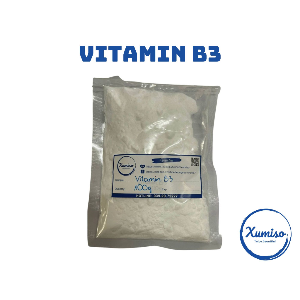 Vitamin B3 - Chất làm trắng - nguyên lệu mỹ phẩm - 10G/100G