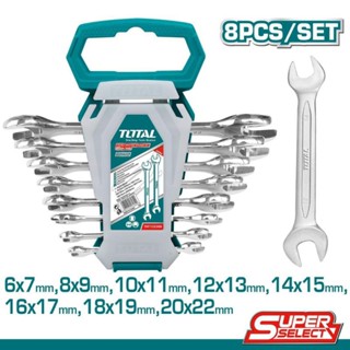 Bộ cờ lê 2 miệng thép Cr-V TOTAL THT102386