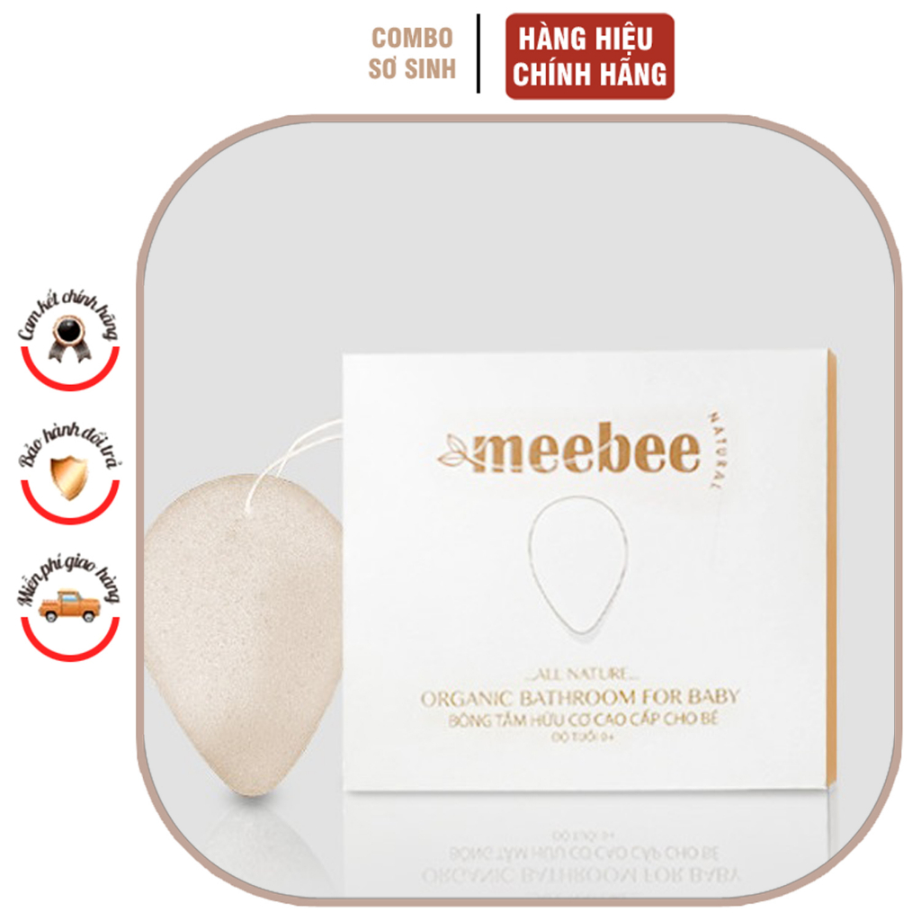 Bông tắm hữu cơ Meebee tạo bọt siêu mềm cho bé | Bông tắm cao cấp cho bé sơ sinh