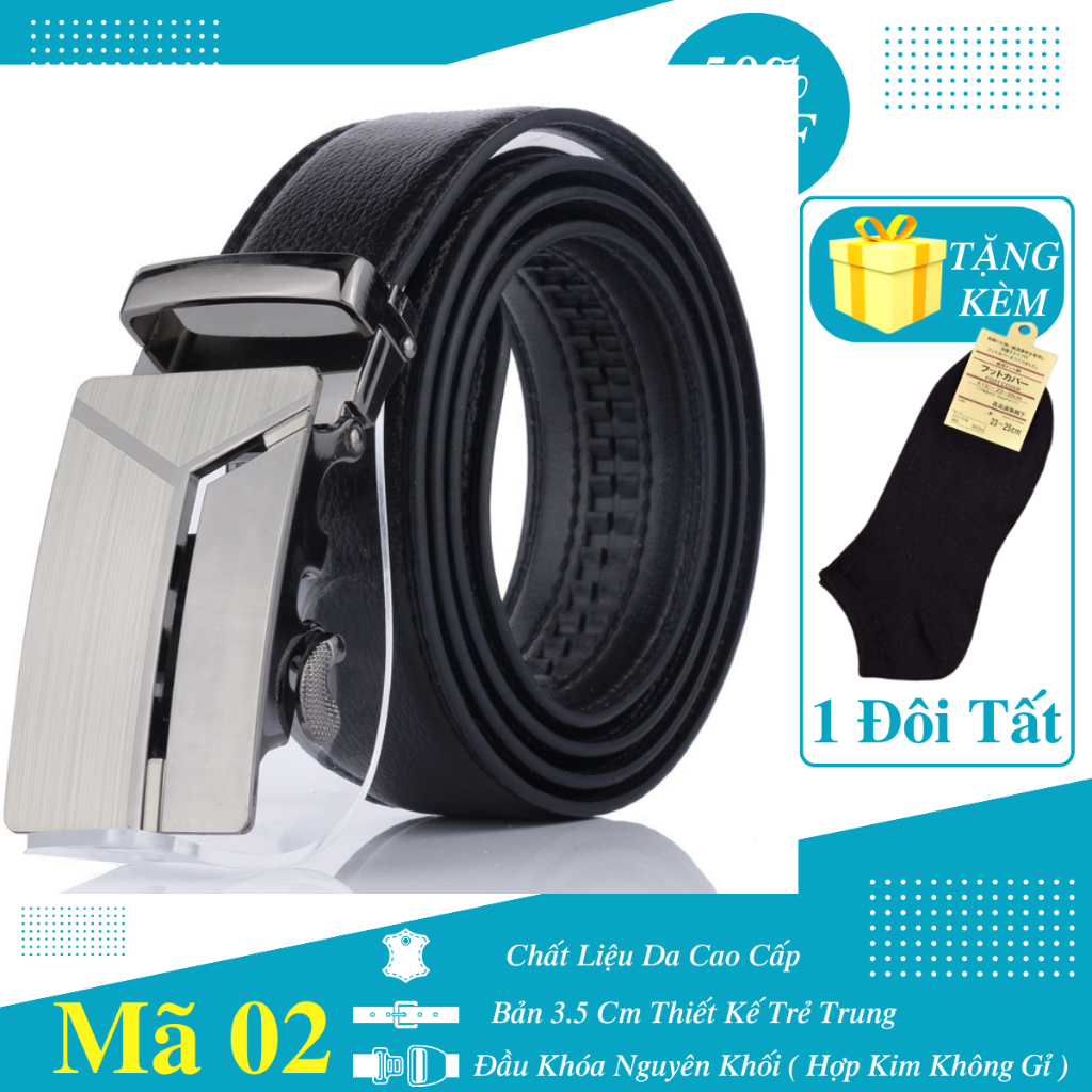 Thắt lưng nam da chống nước,dây nịt nam khóa tự động chống gỉ độ bền cao bản rộng 3.5cm thời trang PUGI - M5