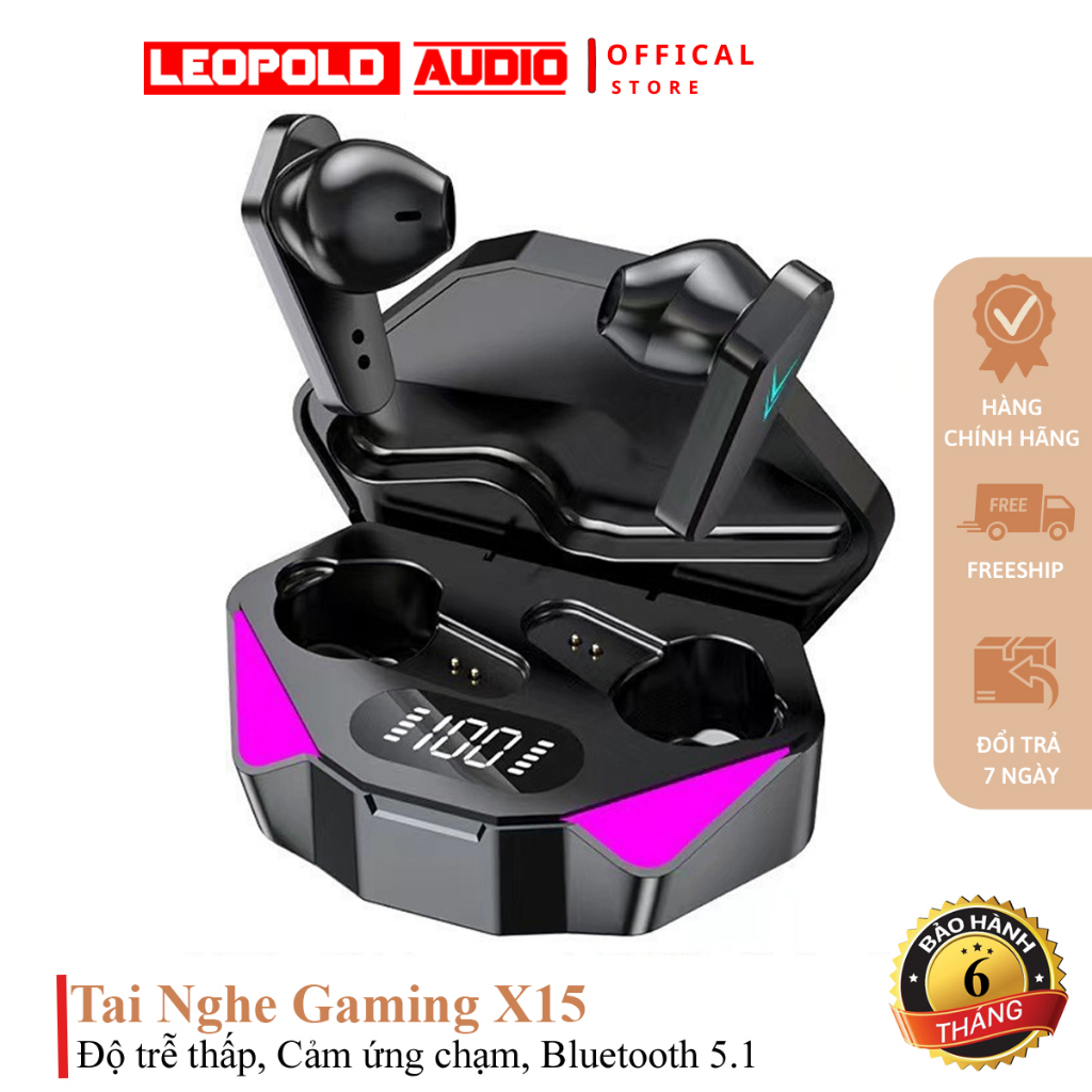 Tai nghe Chơi Game LEOPOLD X15, Có Míc, Âm Thanh Vòm, Tích Hợp Đèn Led