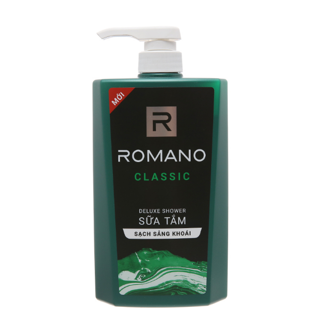 Sữa Tắm Romano Hương Nước Hoa Classic 650g Deluxe Shower, Sữa tắm Romano đỏ/ xanh lá 650g