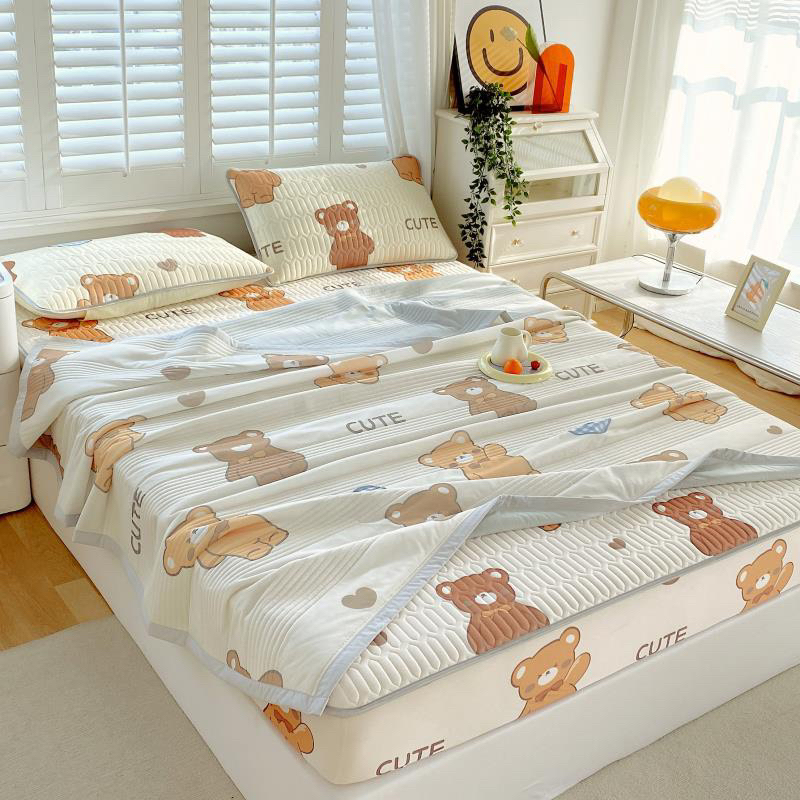 Chiếu điều hòa, chiếu cao su non Latex bo chun kèm chăn thun lạnh