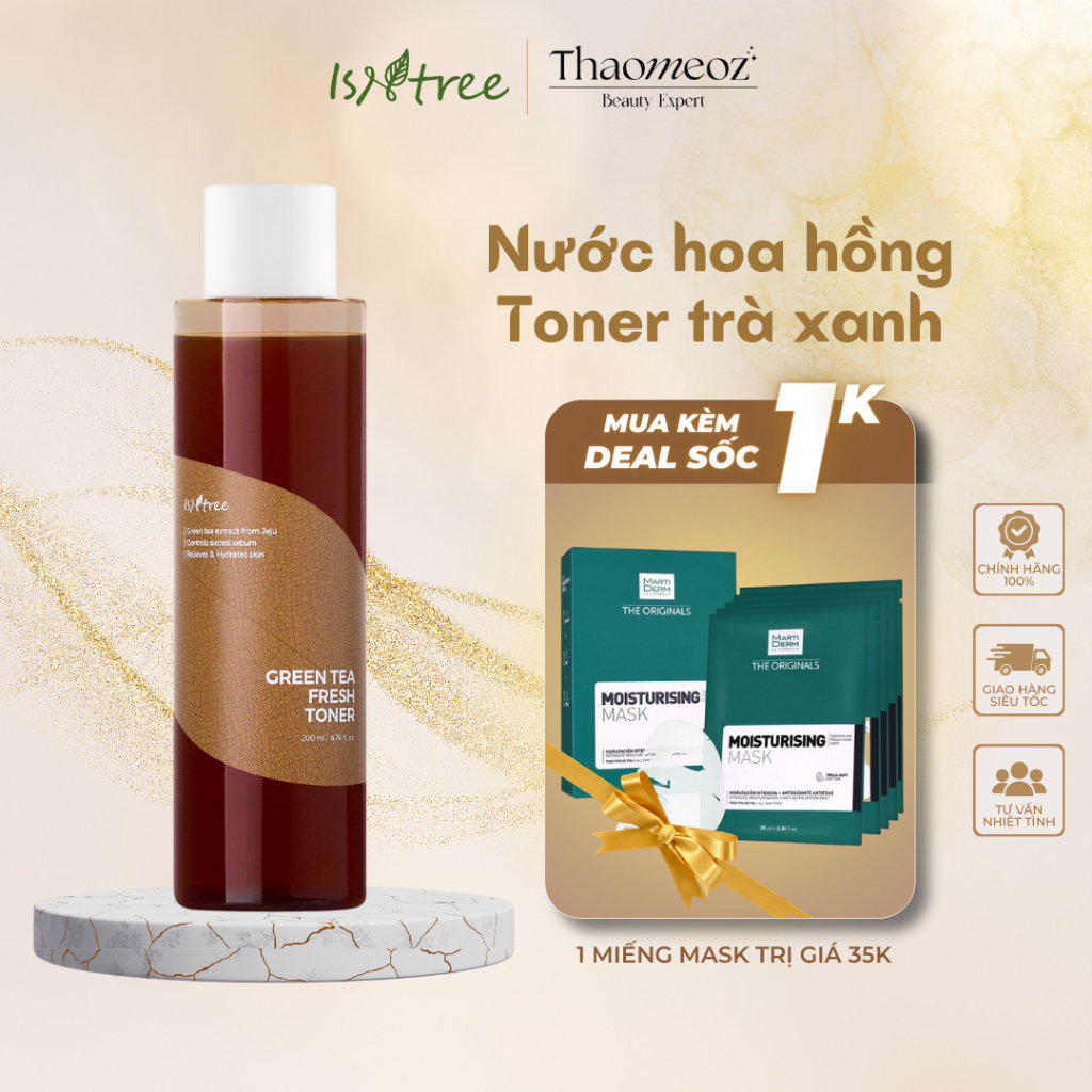 Toner chiết xuất trà xanh làm sạch dầu thừa ISNTREE Green Tea Fresh Toner 200ml