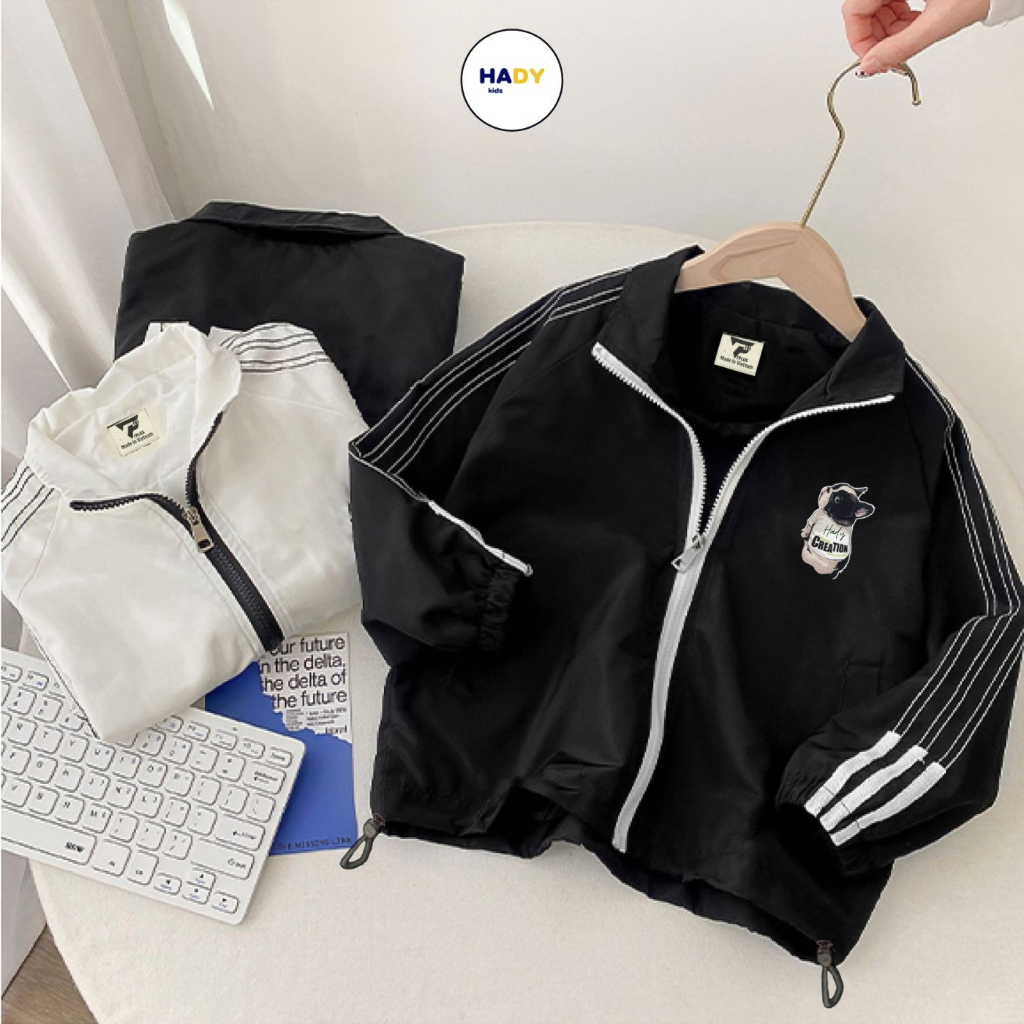 Áo khoác cho bé trai phối sọc 0389 dù 2 lớp năng động cho bé