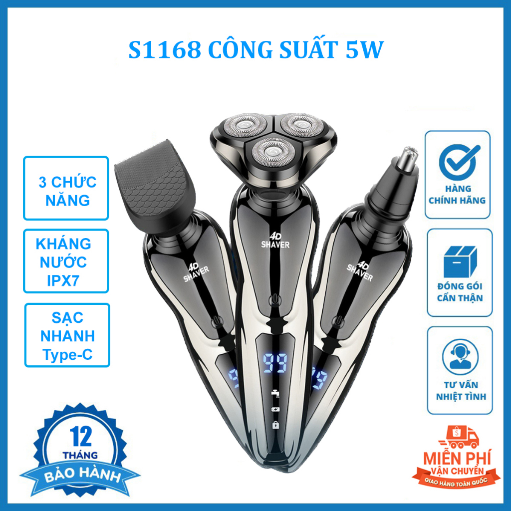 Máy cạo râu đa năng S1168 công suất 5W mạnh mẽ