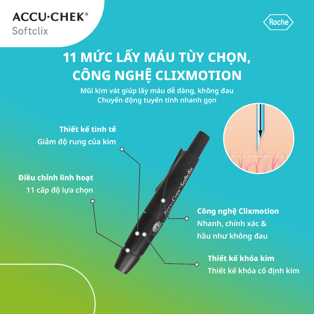 Hộp 25 Kim Chích Máu ACCU-CHEK® SoftClix Dùng Cho Máy ACCU-CHEK® Active & Instant